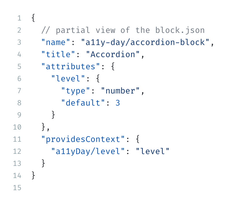 parent block json partial view